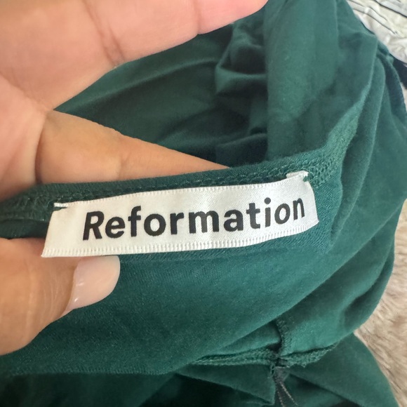 Reformation Women's S Emerald Green Yara One Shoulder Dress Size S - Picture 4 of 5